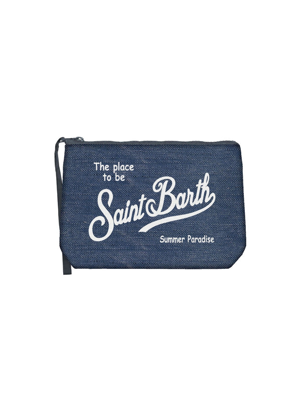Mc2 Saint Barth Pochette Aline Linen Linen 61 Blue Navy - Ali0004