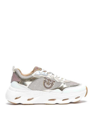 PINK 09 - SNEAKER CALF LEATHER/METALLIC MESH/MIRROR PLATINUM