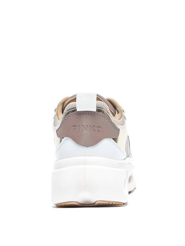 PINK 09 - SNEAKER CALF LEATHER/METALLIC MESH/MIRROR PLATINUM