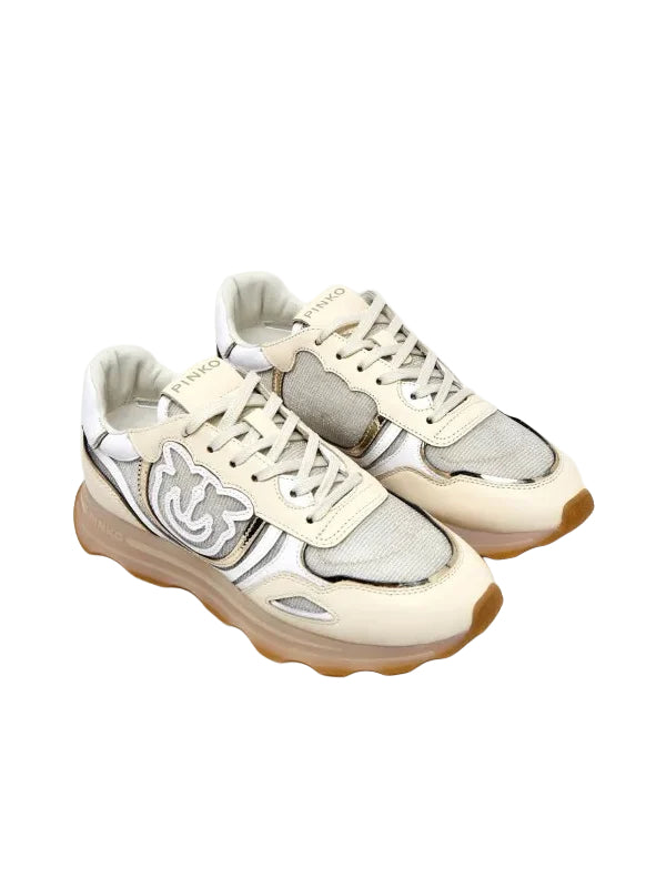 ZOE 18A - SNEAKER CALF LEATHER/MESH/MIRROR CORDA/LIGHT GOLD