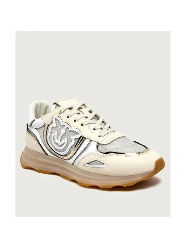 ZOE 18A - SNEAKER CALF LEATHER/MESH/MIRROR CORDA/LIGHT GOLD