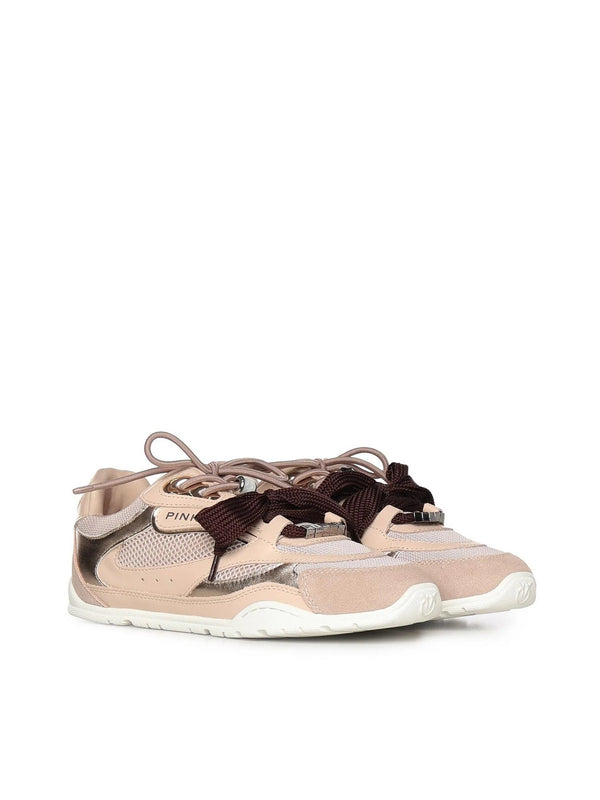 YULIA 01 - SNEAKER CALF LEATHER/MESH/COW SUEDE LIGHT ROSE