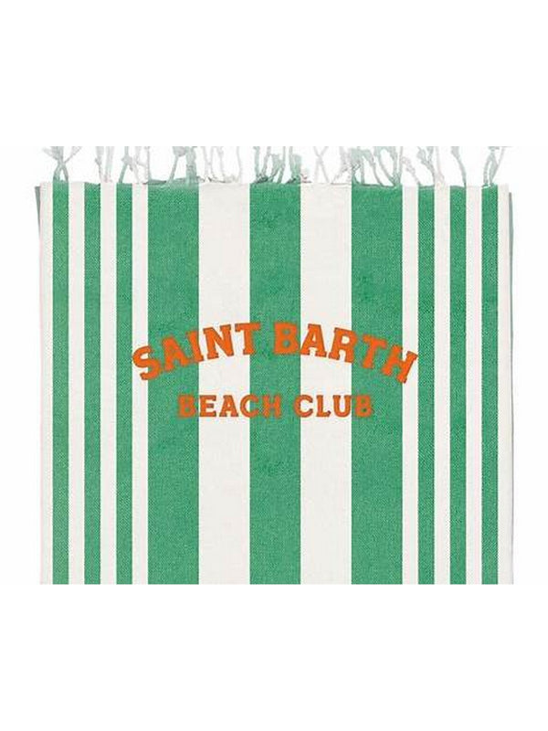 MC2 Saint Barth Telo Mare Fouta Unisex in Cotone Verde a Righe FOUTAS LIGHT N 00193H