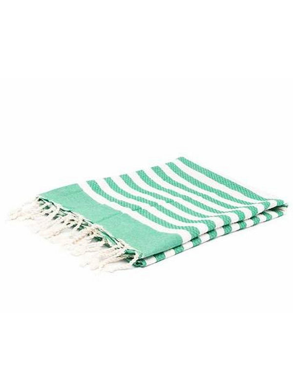 MC2 Saint Barth Telo Mare Fouta Unisex in Cotone Verde a Righe FOUTAS LIGHT N 00193H