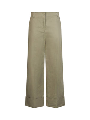 Liu Jo Pantalone Cropped Donna Verde Peppermint con Risvolto CA6112 T4691