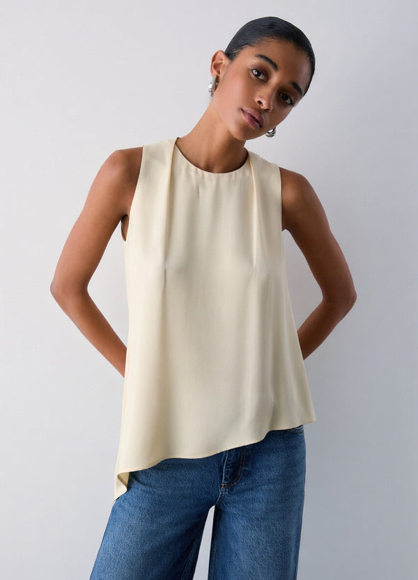Liu Jo Top Asimmetrico Donna Vaniglia Creamy CA6253 T2571