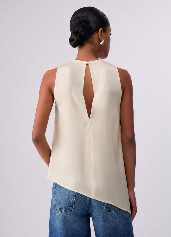 Liu Jo Top Asimmetrico Donna Vaniglia Creamy CA6253 T2571