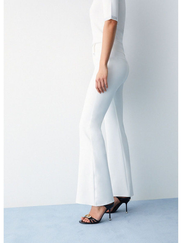 Liu Jo Pantalone Donna Lungo Bianco a Gamba Ampia | WA6120 T2527-X0727