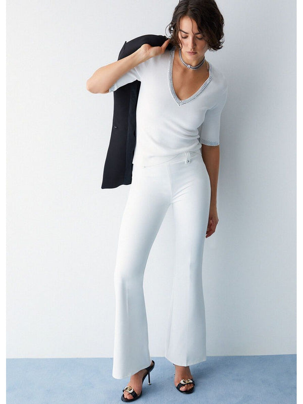 Liu Jo Pantalone Donna Lungo Bianco a Gamba Ampia | WA6120 T2527-X0727