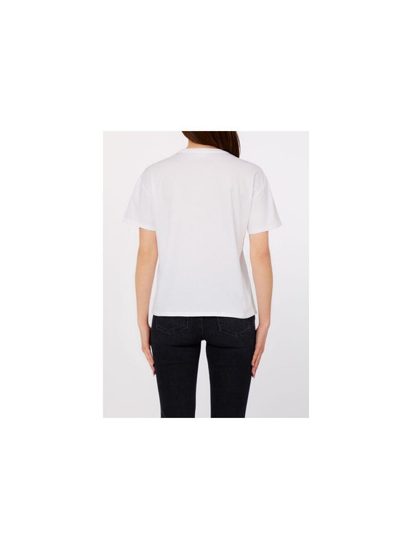 Liu Jo T-Shirt Donna Bianca con Maxi Stampa Naughty Club e Strass | WA6132 JS923-P9265