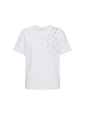 Liu Jo T-shirt Donna Bianca con Logo e Strass WA6238 JS923-P9329