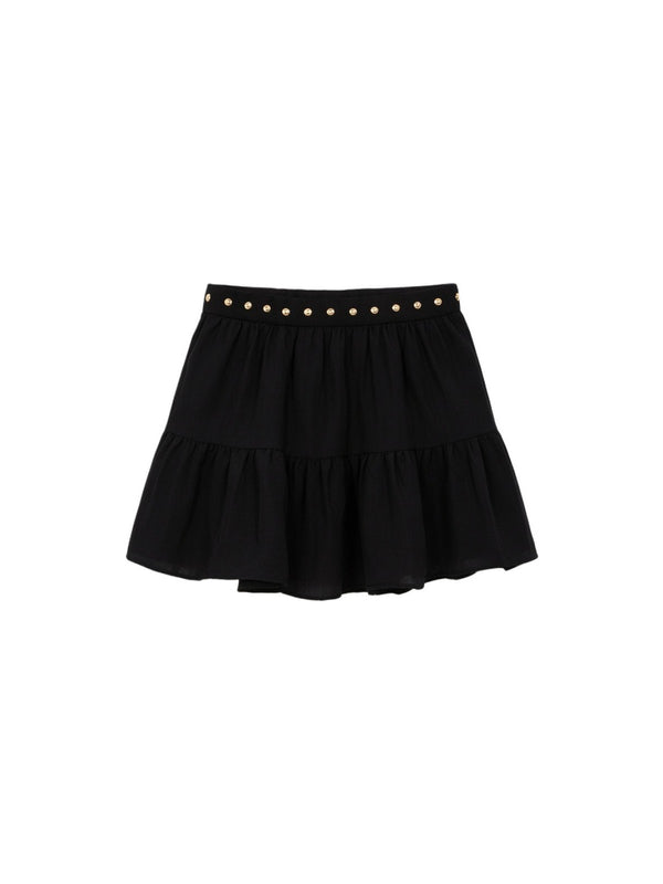 Liu Jo Gonna Mini Donna Nera con Borchie Argento WA6242 T375A-22222