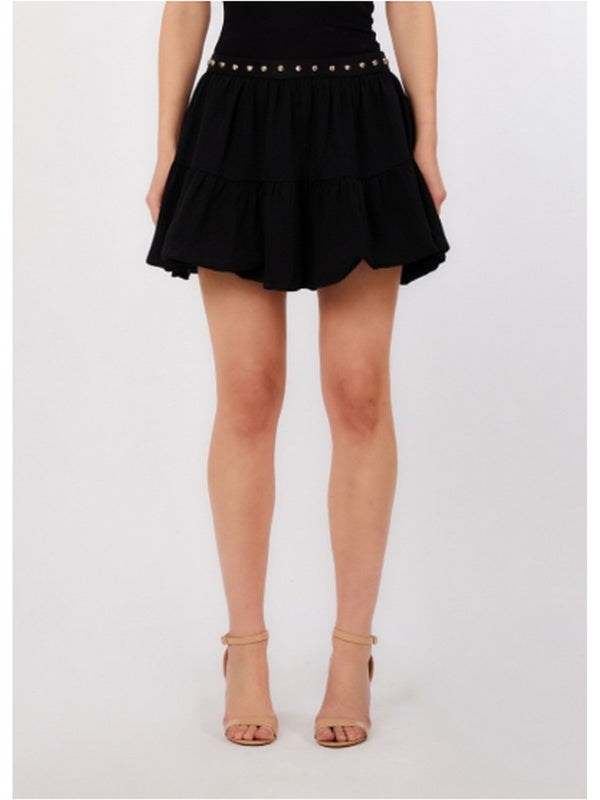 Liu Jo Gonna Mini Donna Nera con Borchie Argento WA6242 T375A-22222