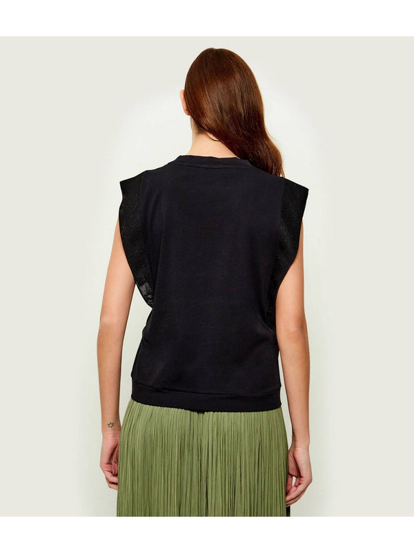 Liu Jo T-Shirt Donna Nera Manica Corta in Cotone Stretch TA6250 JS923-22222<br />