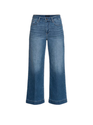 Liu Jo Jeans Donna Bottom Up Flare Cropped Vita Alta Denim Blu UA6078 D0305