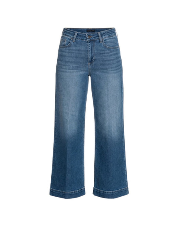 Liu Jo Jeans Donna Bottom Up Flare Cropped Vita Alta Denim Blu UA6078 D0305