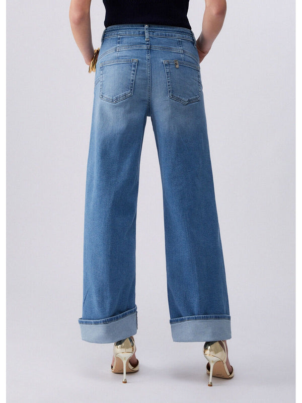 Liu Jo Jeans Donna Bottom Up Good Cropped Vita Alta Denim Blu UA6161 D0264