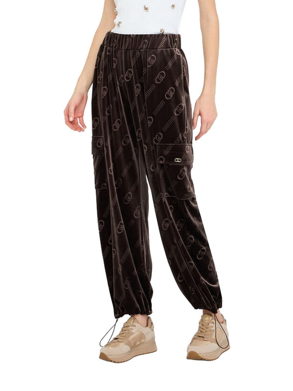 Pantaloni Donna Liu Jo - Pantaloni jogging in ciniglia - Marrone