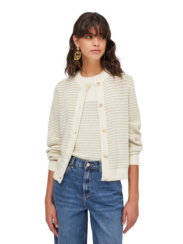Cardigan Donna Liu Jo - Cardigan a righe lurex® - Bianco