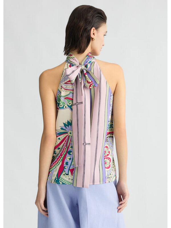 Canotte e top Donna Liu Jo - Top in raso stampato - Multicolore