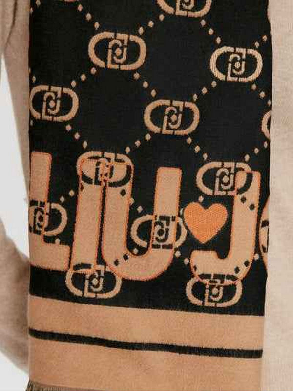 Stole Donna Liu Jo - Stola con logo jacquard - Nero