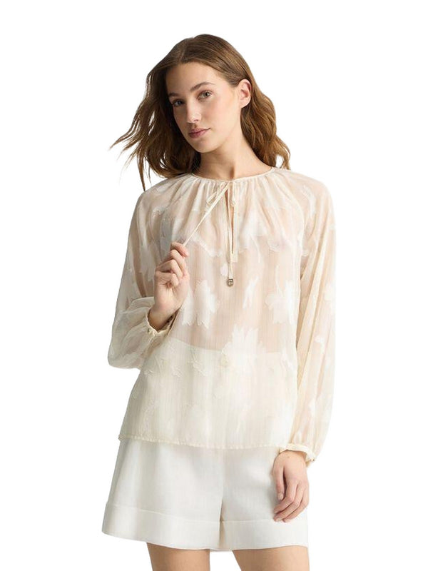 Bluse Donna Liu Jo - Blusa lurex® floreale - Beige