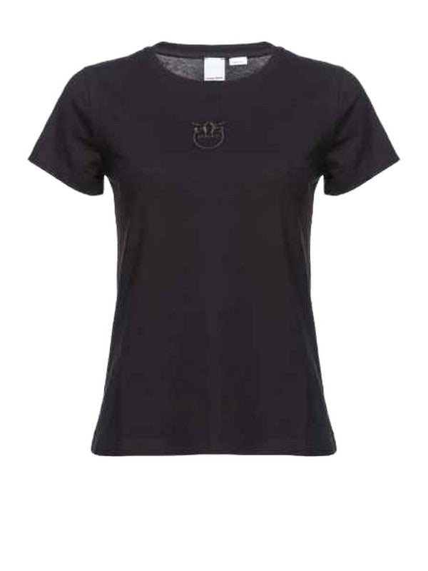 T-shirt Donna Pinko - T-Shirt Ricamo Love Birds - Nero
