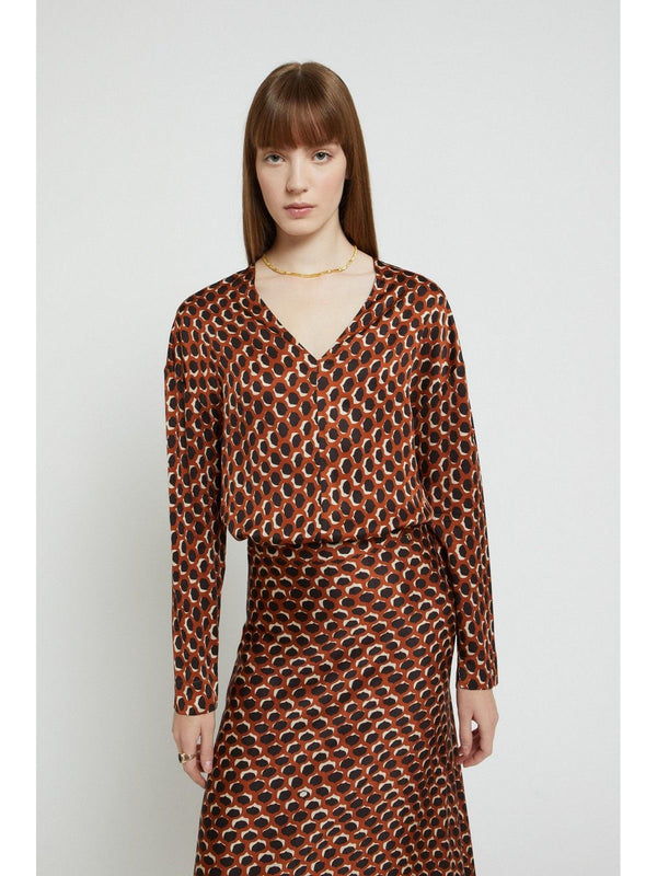 Bluse e camicie Donna ottod'Ame - Blusa in viscosa - Arancione