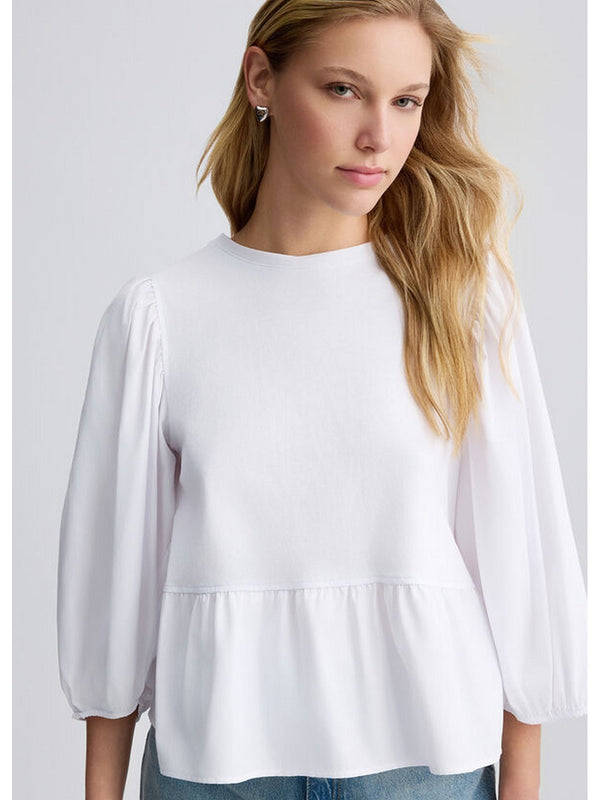 Bluse Donna Liu Jo - Blusa in popeline - Bianco