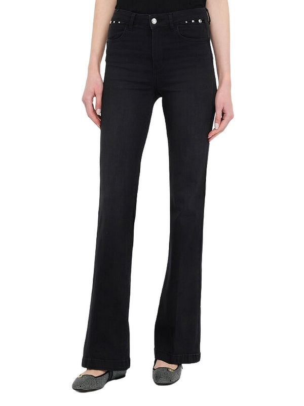 Jeans Donna Liu Jo - Jeans flare a vita alta - Nero