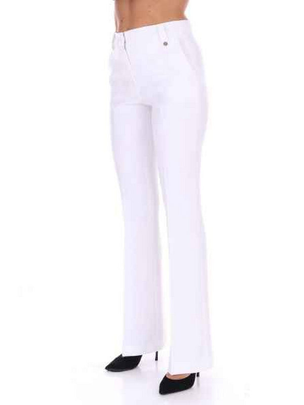 Pantaloni Donna Liu Jo - Pantaloni flare in cady crêpe - Bianco