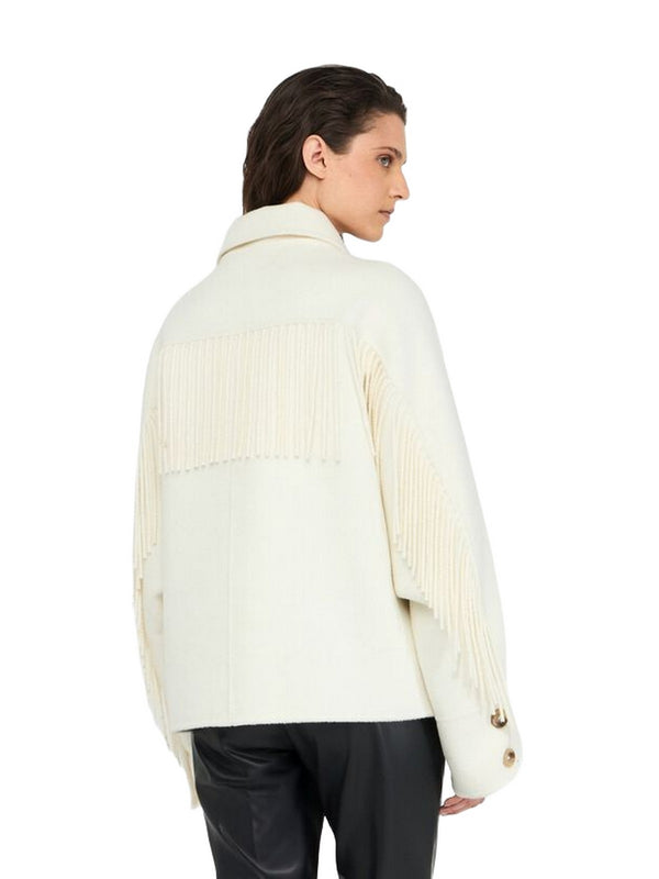 Giubbotti Donna Liu Jo - Caban in lana con frange - Bianco