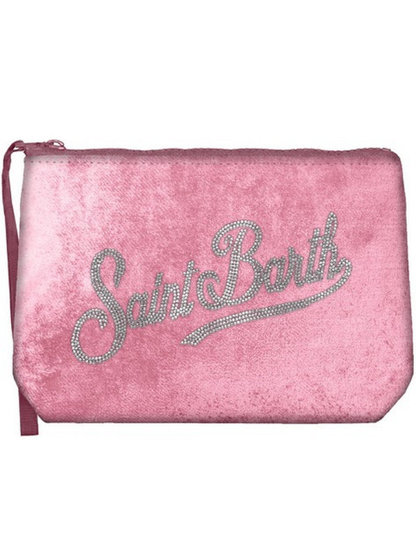 Pochette e Clutch Donna Mc2 Saint Barth - Pochette Aline Velvet in velluto ROSA e strass - Rosa