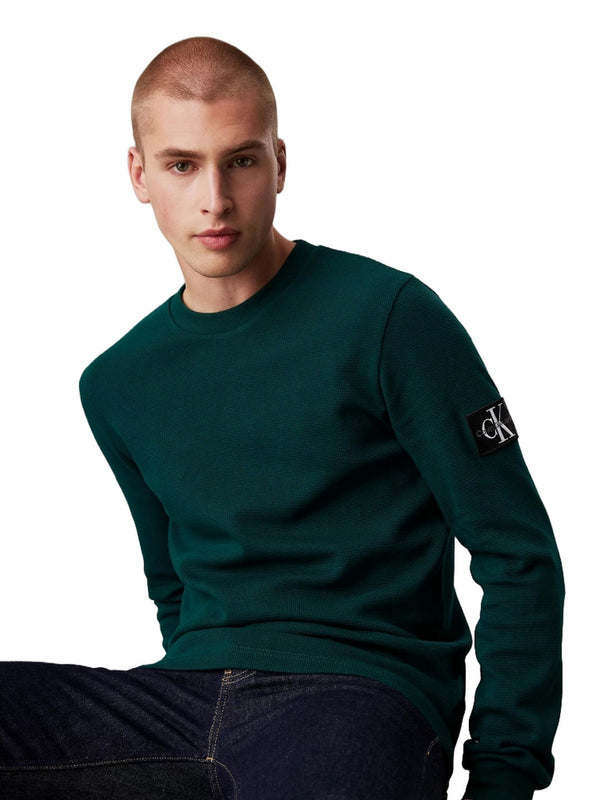 Maglioni Uomo Calvin Klein - Maglione Badge Easy - Verde