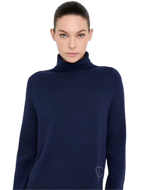 Maglie Donna Liu Jo - Maglia in misto lana con intarsi - Blu