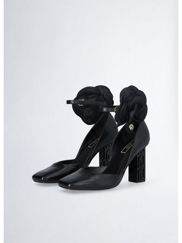 Scarpe con tacco Donna LIU JO SHOES - Décolleté nere in pelle con fiore - Nero