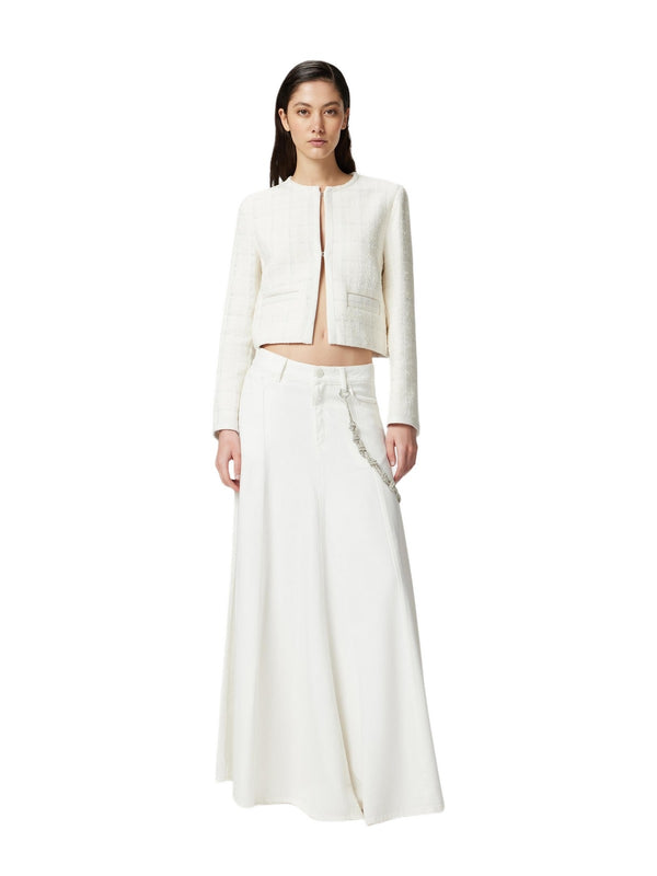 Gonne casual Donna Pinko - Maxi gonna con catena gioiello - Bianco