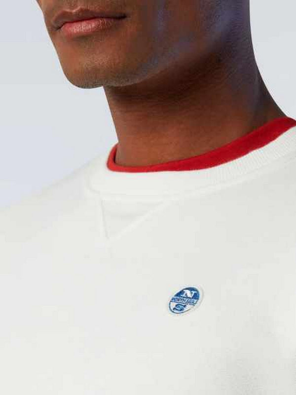 Felpe senza cappuccio Uomo North Sails - Sweatshirt with logo patch - Avorio