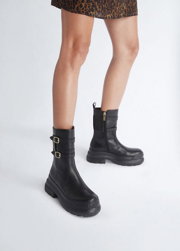 Stivali Donna LIU JO SHOES - Combat boots in pelle - Nero