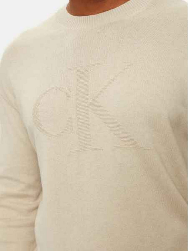 Maglie Uomo Calvin Klein - Maglione Intrasia - Beige