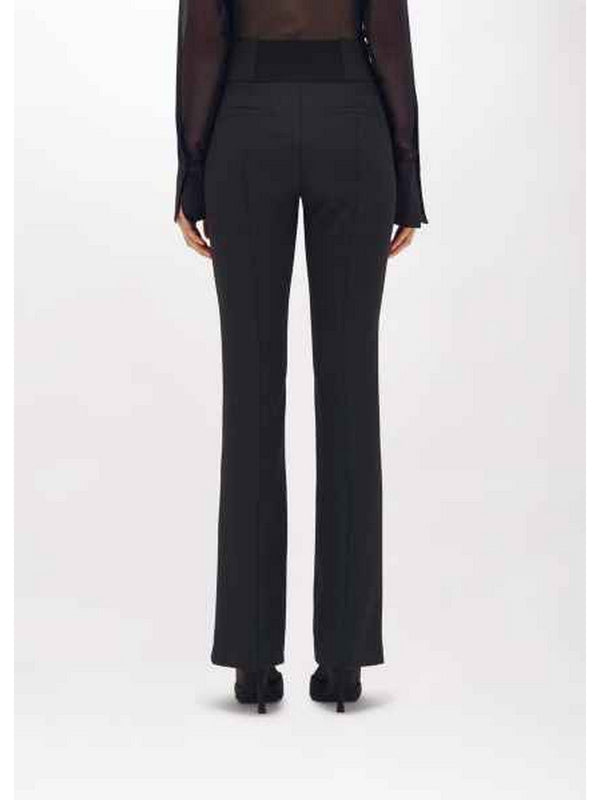 Pantaloni Donna Blugirl - Pantaloni Flare In Crêpe Stretch - Nero