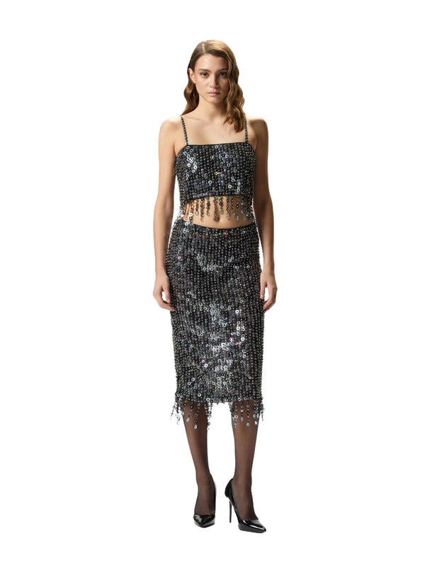 Canotte e top Donna Pinko - Pongo Top - Argento