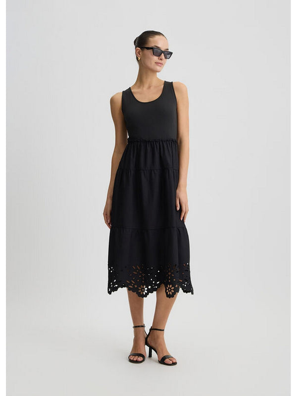 Vestiti casual Donna Liu Jo - Abito in cotone con ricami - Nero