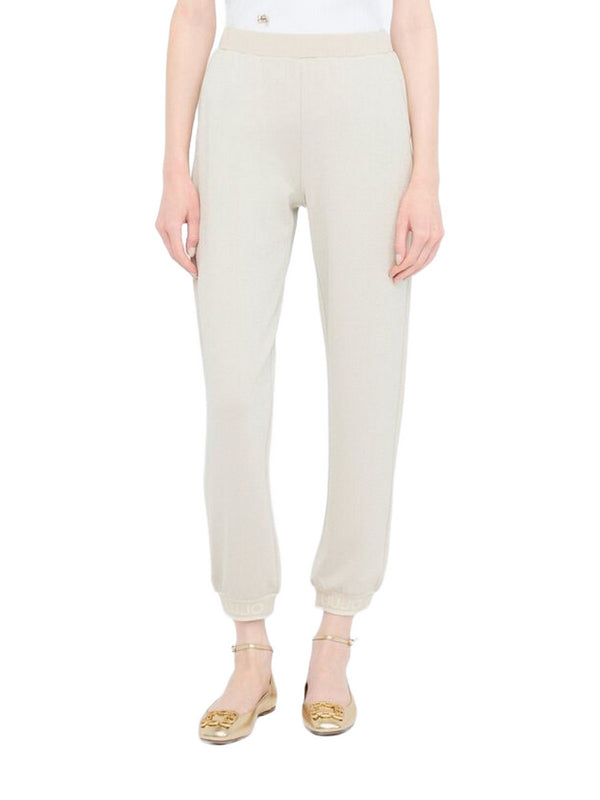 Pantaloni Donna Liu Jo - Pantaloni jogging lurex® - Beige