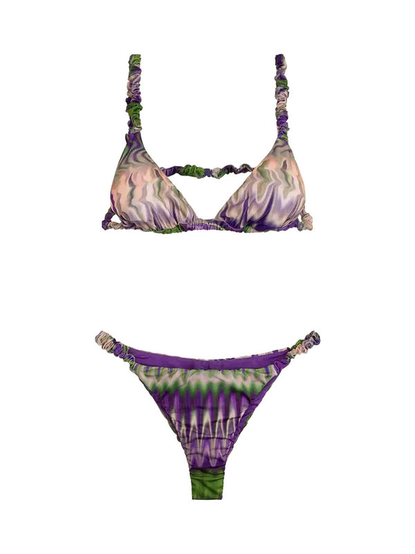 Coordinati Donna Me Fui - Bikini Triangolo con Slip Fisso - Viola