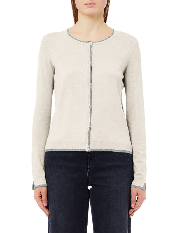 Cardigan Donna Liu Jo - Cardigan con dettagli in lurex® - Bianco