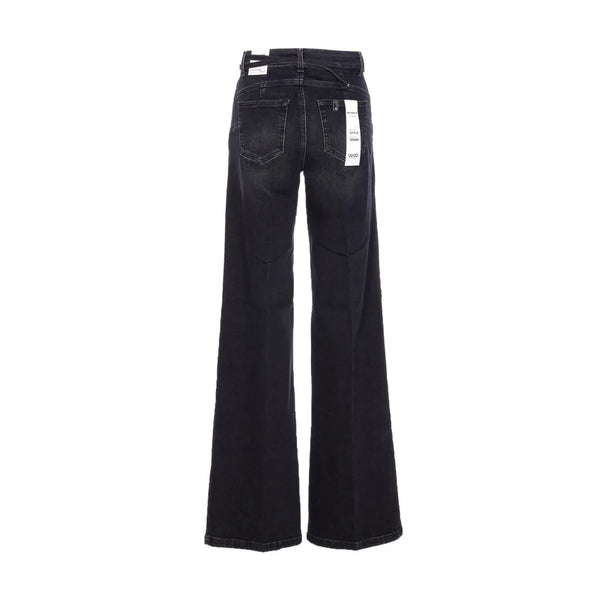 Jeans Donna Liu Jo - Jeans flare cropped con cintura - Nero