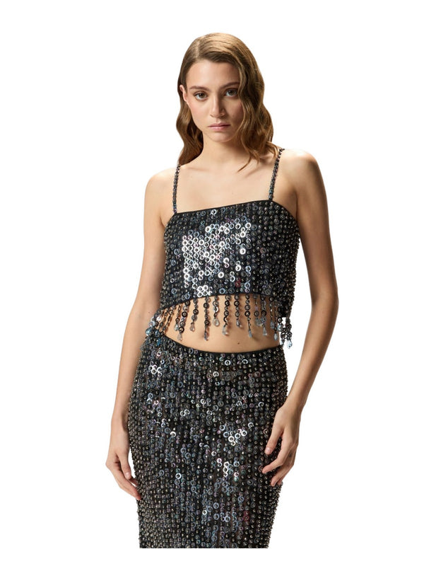 Canotte e top Donna Pinko - Pongo Top - Argento