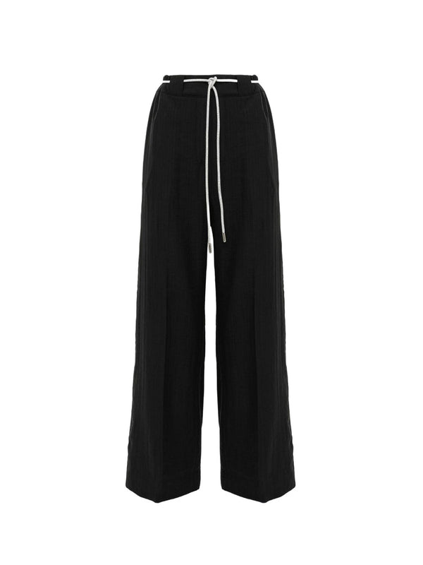 Pantaloni Donna Blugirl - Pantaloni A Palazzo In Tencel - Nero