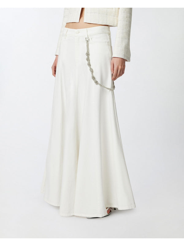 Gonne casual Donna Pinko - Maxi gonna con catena gioiello - Bianco